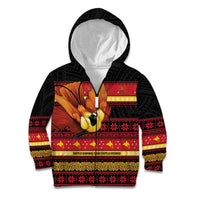 Papua New Guinea Christmas Kid Hoodie Bikpela hamamas blong dispela Krismas LT14 Zip Hoodie Red - Polynesian Pride