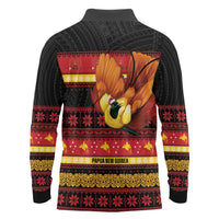 Papua New Guinea Christmas Long Sleeve Polo Shirt Bikpela hamamas blong dispela Krismas LT14 - Polynesian Pride
