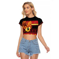 Papua New Guinea Christmas Raglan Cropped T Shirt Bikpela hamamas blong dispela Krismas - Polynesian Pride