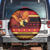 Papua New Guinea Christmas Spare Tire Cover Bikpela hamamas blong dispela Krismas LT14 Red - Polynesian Pride