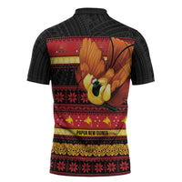 Papua New Guinea Christmas Zipper Polo Shirt Bikpela hamamas blong dispela Krismas LT14 - Polynesian Pride
