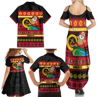 Vanuatu Christmas Family Matching Summer Maxi Dress and Hawaiian Shirt Joyeux Noel Surfing Santa With Boar Tusk LT14 - Polynesian Pride