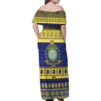 Niue Christmas Family Matching Off Shoulder Maxi Dress and Hawaiian Shirt Monuina e Kilisimasi Hiapo Motifs LT14 - Polynesian Pride