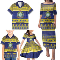 Niue Christmas Family Matching Puletasi and Hawaiian Shirt Monuina e Kilisimasi Hiapo Motifs LT14 - Polynesian Pride