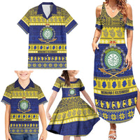 Niue Christmas Family Matching Summer Maxi Dress and Hawaiian Shirt Monuina e Kilisimasi Hiapo Motifs LT14 - Polynesian Pride