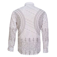 Niue White Sunday Family Matching Long Sleeve Bodycon Dress and Hawaiian Shirt Tapu Fanau Ia Puakenikeni Hiapo Pattern LT14 - Polynesian Pride