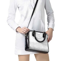 Niue White Sunday Shoulder Handbag Tapu Fanau Ia Puakenikeni Hiapo Pattern - Polynesian Pride