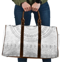 Niue White Sunday Travel Bag Tapu Fanau Ia Puakenikeni Hiapo Pattern - Polynesian Pride
