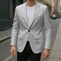 Tapu Fanau Ia Niue Blazer Happy White Sunday Unique Hiapo - Polynesian Pride