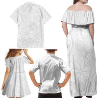 Tapu Fanau Ia Niue Family Matching Off Shoulder Maxi Dress and Hawaiian Shirt Happy White Sunday Unique Hiapo LT14 - Polynesian Pride