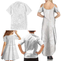 Tapu Fanau Ia Niue Family Matching Summer Maxi Dress and Hawaiian Shirt Happy White Sunday Unique Hiapo LT14 - Polynesian Pride