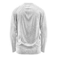 Tapu Fanau Ia Niue Long Sleeve Shirt Happy White Sunday Unique Hiapo - Polynesian Pride