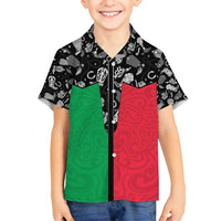 Vanuatu Cowboy Family Matching Long Sleeve Bodycon Dress and Hawaiian Shirt Cowboy Symbols Split Stylized - Polynesian Pride