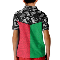Vanuatu Cowboy Kid Polo Shirt Cowboy Symbols Split Stylized - Polynesian Pride
