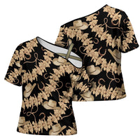 Vanuatu Cowboy Cross Shoulder Shirt Seamless Straw Hats Hibiscus - Polynesian Pride