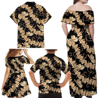 Vanuatu Cowboy Family Matching Off Shoulder Maxi Dress and Hawaiian Shirt Seamless Straw Hats Hibiscus LT14 - Polynesian Pride