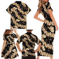 Vanuatu Cowboy Family Matching Short Sleeve Bodycon Dress and Hawaiian Shirt Seamless Straw Hats Hibiscus LT14 - Polynesian Pride