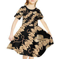 Vanuatu Cowboy Kid Short Sleeve Dress Seamless Straw Hats Hibiscus LT14 - Polynesian Pride