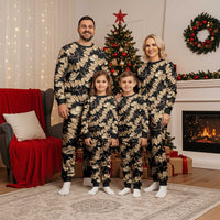 Vanuatu Cowboy Christmas Pajama Set Seamless Straw Hats Hibiscus - Polynesian Pride