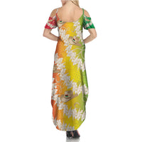 Vanuatu Cowboy Family Matching Summer Maxi Dress and Hawaiian Shirt Straw Hats Hibiscus With Sand Drawing LT14 - Polynesian Pride
