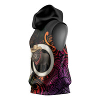 Vanuatu Boar Cowboy Sleeveless Hoodie Tusk Gradient Polynesian Pattern LT14 - Polynesian Pride
