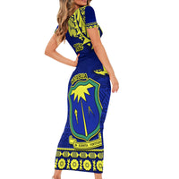 Personalised Fiji Natabua High School Family Matching Short Sleeve Bodycon Dress and Hawaiian Shirt Fijian Tapa Pattern LT14 - Polynesian Pride
