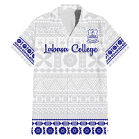 Personalised Fiji Labasa College Family Matching Mermaid Dress and Hawaiian Shirt Fijian Tapa Pattern LT14 Dad's Shirt - Short Sleeve White - Polynesian Pride