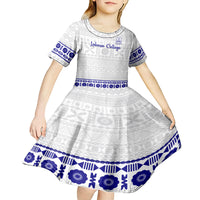 Personalised Fiji Labasa College Kid Short Sleeve Dress Fijian Tapa Pattern LT14 - Polynesian Pride