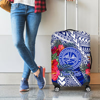 Personalised Samoana High School Luggage Cover American Samoa Schools Polynesian Tropical Flowers LT14 - Polynesian Pride