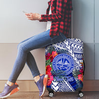 Personalised Samoana High School Luggage Cover American Samoa Schools Polynesian Tropical Flowers LT14 - Polynesian Pride