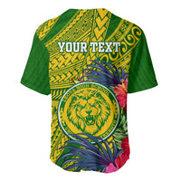 Personalised Leone High School Baseball Jersey American Samoa Schools Polynesian Tropical Flowers LT14 - Polynesian Pride