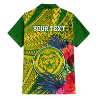 Personalised Leone High School Family Matching Off Shoulder Long Sleeve Dress and Hawaiian Shirt American Samoa Schools Polynesian Tropical Flowers LT14 - Polynesian Pride