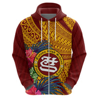 Personalised Tafuna High School Hoodie American Samoa Schools Polynesian Tropical Flowers LT14 - Polynesian Pride