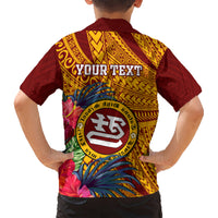 Personalised Tafuna High School Kid Hawaiian Shirt American Samoa Schools Polynesian Tropical Flowers LT14 - Polynesian Pride