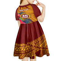 Personalised Tafuna High School Kid Short Sleeve Dress American Samoa Schools Polynesian Tropical Flowers LT14 - Polynesian Pride
