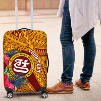 Personalised Tafuna High School Luggage Cover American Samoa Schools Polynesian Tropical Flowers LT14 Maroon - Polynesian Pride