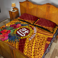 Personalised Tafuna High School Quilt Bed Set American Samoa Schools Polynesian Tropical Flowers LT14 - Polynesian Pride