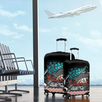 Personalised New Zealand Waka Luggage Cover Aotearoa Maori Silver Fern Pattern LT14 - Polynesian Pride