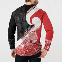 Toitu Te Tiriti Me Te Whakaputanga Button Sweatshirt Maori Wahaika With Haka Face