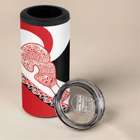 Toitu Te Tiriti Me Te Whakaputanga 4 in 1 Can Cooler Tumbler Maori Wahaika With Haka Face LT14 - Polynesian Pride