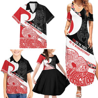 Toitu Te Tiriti Me Te Whakaputanga Family Matching Summer Maxi Dress and Hawaiian Shirt Maori Wahaika With Haka Face LT14 - Polynesian Pride