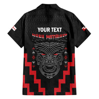 Personalised Toitu Te Tiriti Mana Maori Motuhake Family Matching Long Sleeve Bodycon Dress and Hawaiian Shirt Aotearoa Haka Face Mix Poutama Art LT14 - Polynesian Pride