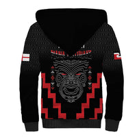 Personalised Toitu Te Tiriti Mana Maori Motuhake Sherpa Hoodie Aotearoa Haka Face Mix Poutama Art LT14 - Polynesian Pride