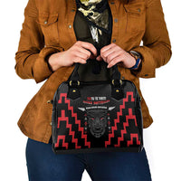 Personalised Toitu Te Tiriti Mana Maori Motuhake Shoulder Handbag Aotearoa Haka Face Mix Poutama Art