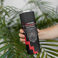 Toitu Te Tiriti Mana Maori Motuhake Skinny Tumbler Aotearoa Haka Face Mix Poutama Art LT14 - Polynesian Pride