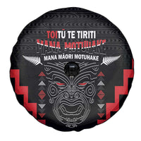 Personalised Toitu Te Tiriti Mana Maori Motuhake Spare Tire Cover Aotearoa Haka Face Mix Poutama Art LT14 - Polynesian Pride