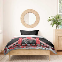 Toitu Te Tiriti O Waitangi Bedding Set Maori Wharenui With Taniko Motifs