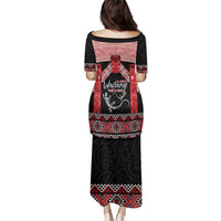 Toitu Te Tiriti O Waitangi Family Matching Puletasi and Hawaiian Shirt Maori Wharenui With Taniko Motifs LT14 - Polynesian Pride