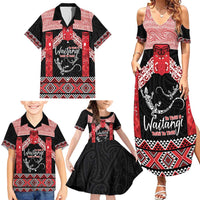 Toitu Te Tiriti O Waitangi Family Matching Summer Maxi Dress and Hawaiian Shirt Maori Wharenui With Taniko Motifs LT14 - Polynesian Pride