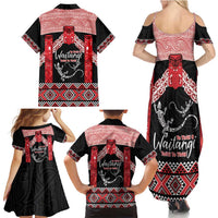 Toitu Te Tiriti O Waitangi Family Matching Summer Maxi Dress and Hawaiian Shirt Maori Wharenui With Taniko Motifs LT14 - Polynesian Pride